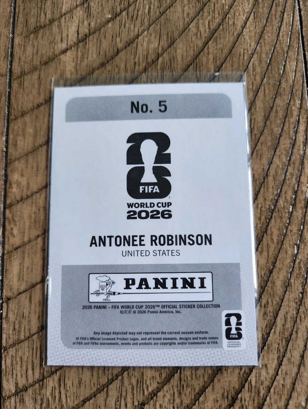 Panini FIFA World Cup 2026 Exclusive Trading Card #5 Antonee Robinson Portrait